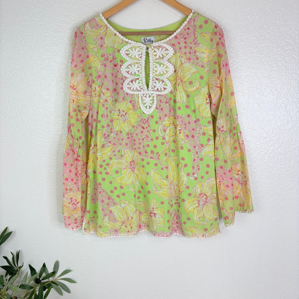 Vintage LILLY PULITZER Kentucky Derby Fillies For Lillies Tunic Size M